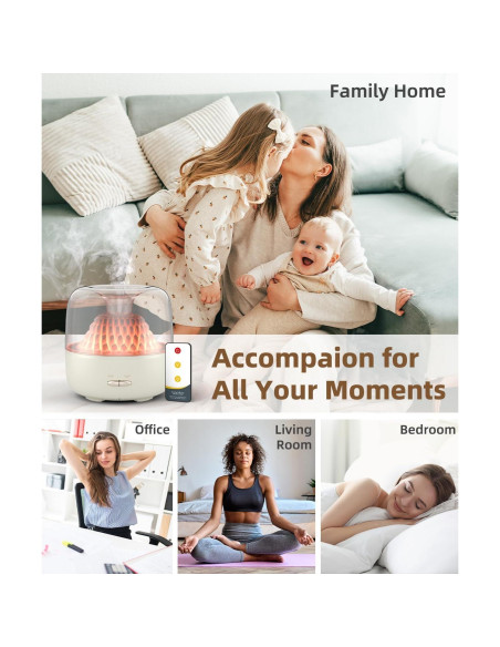 Difusor de Aceite Esencial KinYiLO 200ml Aromaterapia Blanco