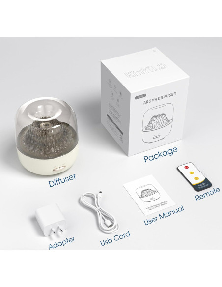 Difusor de Aceite Esencial KinYiLO 200ml Aromaterapia Blanco