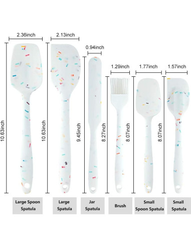 Juego de Espátulas de Silicona SHEbaking 6 Piezas Resistente al Calor