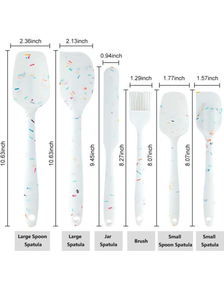 Juego de Espátulas de Silicona SHEbaking 6 Piezas Resistente al Calor Juego de Espátulas de Silicona SHEbaking 6 Piezas Resistente al Calor