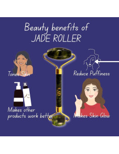 Rodillo Facial KAD Jade Natural 100% Anti-Envejecimiento 14.2cm 2