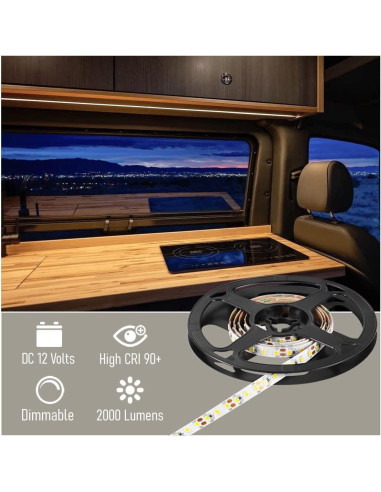 Tira de Luz LED Flexible Obeaming 5m 600 LEDs 2000 Lúmenes 3000K