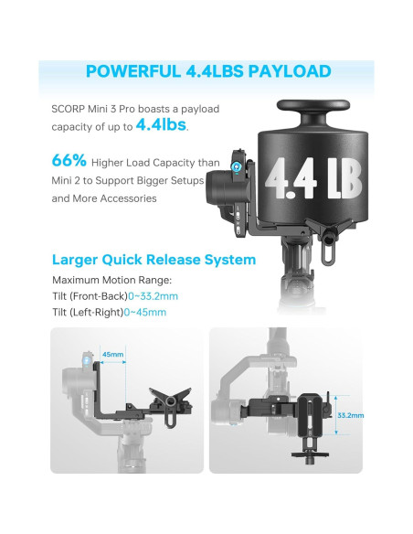 Estabilizador de Cámara FeiyuTech SCORP Mini 3 Pro Kit - 2kg Estabilizador de Cámara FeiyuTech SCORP Mini 3 Pro Kit - 2kg