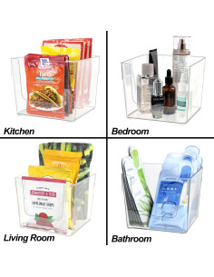 Contenedor Organizador de Snacks ZEXALOR Cubo Transparente 17.53 cm 2