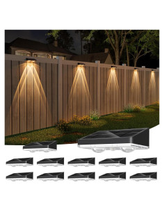 Luces Solares NIORSUN para Cercas, Paquete de 12, IP65