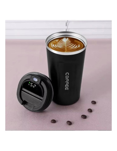 Taza de Café Inteligente Genérica 380ml Acero Inoxidable Negro