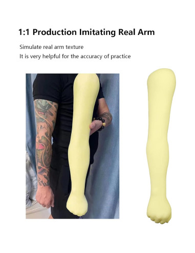 Brazo de Práctica de Tatuaje Silicona HUOXOU 63 cm 1:1