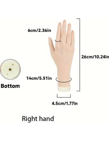 Modelo de Mano Flexible Tcwuzick para Manicura Derecha