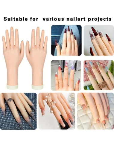 Modelo de Mano Flexible Tcwuzick para Manicura Derecha