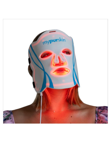 Máscara de Terapia de Luz LED Mypurskin, Aprobada por la FDA, 264 LED, 4 Longitudes de Onda para Arrugas y Acné