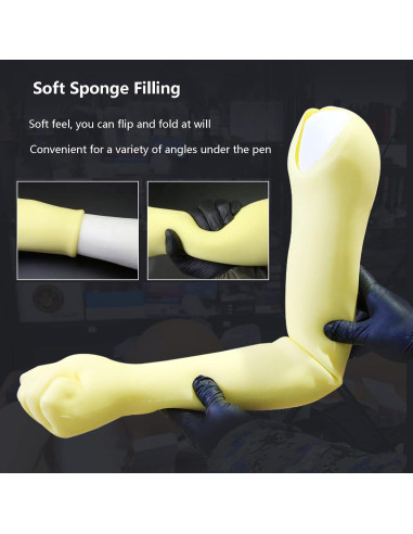 Brazo de Práctica de Tatuaje Silicona HUOXOU 63 cm 1:1