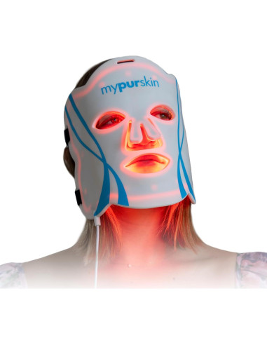 Máscara de Terapia de Luz LED Mypurskin, Aprobada por la FDA, 264 LED, 4 Longitudes de Onda para Arrugas y Acné