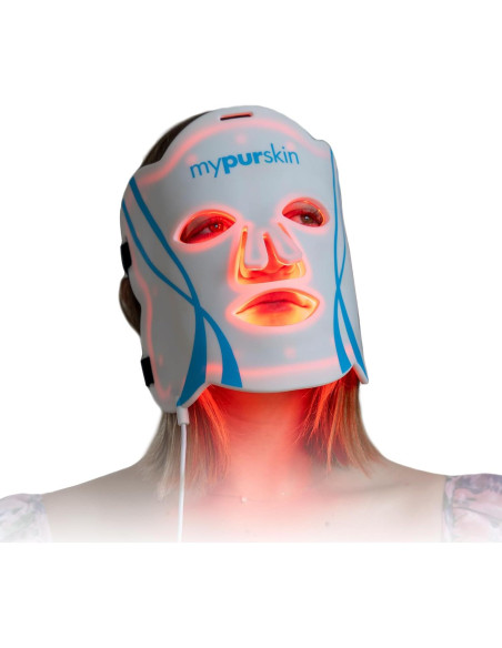 Máscara de Terapia de Luz LED Mypurskin, Aprobada por la FDA, 264 LED, 4 Longitudes de Onda para Arrugas y Acné