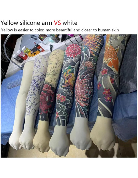 Brazo de Práctica de Tatuaje Silicona HUOXOU 63 cm 1:1