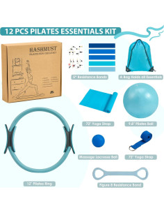 HASHMUST Kit de Anillo de Pilates 12 PCS para Entrenamiento en Casa 2