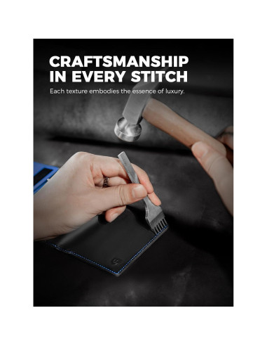 Billetera Minimalista LORZOR para Hombres Cuero RFID Slim