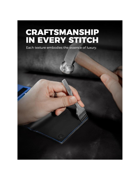 Billetera Minimalista LORZOR para Hombres Cuero RFID Slim