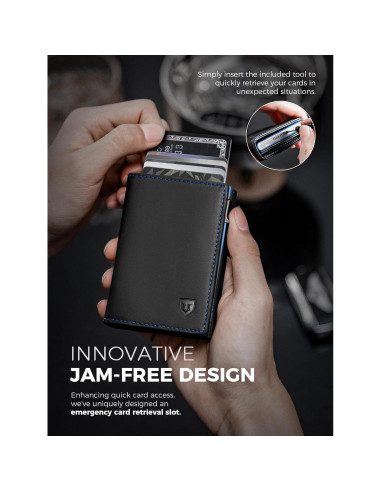 Billetera Minimalista LORZOR para Hombres Cuero RFID Slim