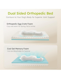 Cama Ortopédica para Perro Extra Grande CWAWZ con Espuma de Memoria 2