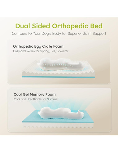 Cama Ortopédica para Perro Extra Grande CWAWZ con Espuma de Memoria
