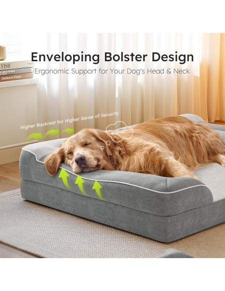 Cama Ortopédica para Perro Extra Grande CWAWZ con Espuma de Memoria