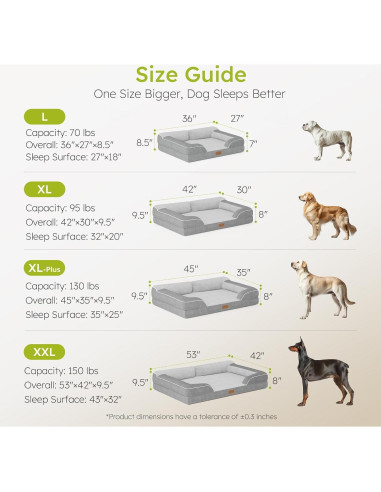 Cama Ortopédica para Perro Extra Grande CWAWZ con Espuma de Memoria