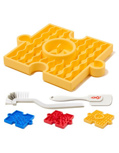 Alfombra de Alimentación Lenta para Perros HowGo Amarillo 27x20cm