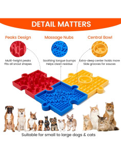 Alfombra de Alimentación Lenta para Perros HowGo Amarillo 27x20cm 2