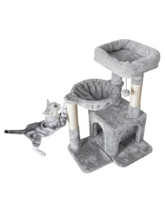 Árbol para Gatos Pesofer Gris Claro con Poste de Rascado 73.66cm