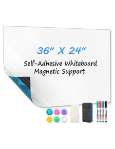 Pizarra Blanca Magnética Autoadhesiva MaxGear 91.44x60.96cm