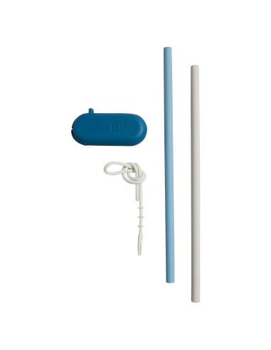 Pajitas de Silicona Reutilizables GIR 2-Pack con Estuche y Limpiador