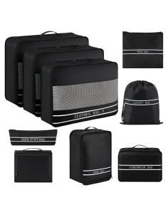 Set de 9 Cubos de Empaque Ougrand para Viaje - Negro