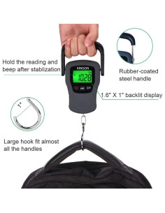 Báscula de Equipaje Digital KINGON 50kg con Pantalla Retroiluminada 2