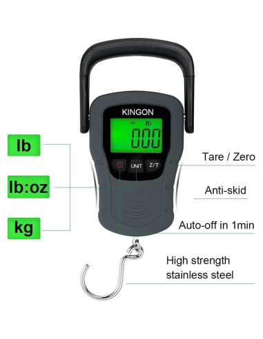 Báscula de Equipaje Digital KINGON 50kg con Pantalla Retroiluminada