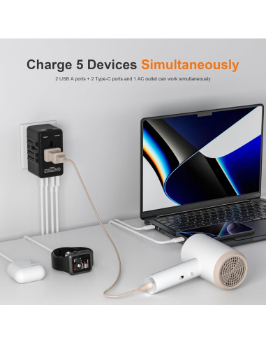 Convertidor de Voltaje 220V a 110V Kruuue001 para Viajes