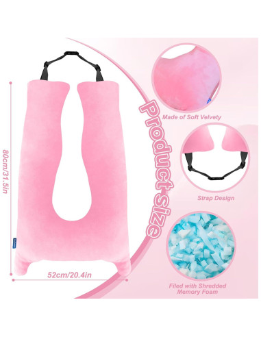 Almohada de Coche CroYumert Rosa para Niños - Espuma Viscoelástica