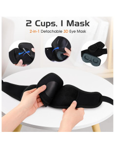 Máscara para dormir 3D AHUIARGY con copas removibles y blackout 2