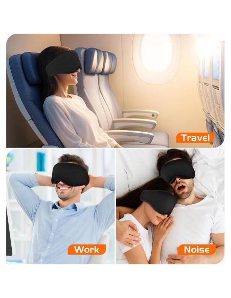 Máscara para dormir 3D AHUIARGY con copas removibles y blackout Máscara para dormir 3D AHUIARGY con copas removibles y blackout