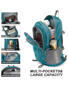 Mochila Plegable Impermeable 45L Verde Unisex para Senderismo 2