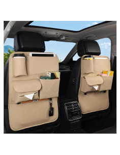 Organizador de Asiento Trasero de Coche TNAIYH 2PCS Beige