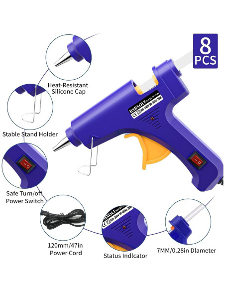 Juego de Mini Pistolas de Pegamento Caliente BXBXOLT 8 Piezas