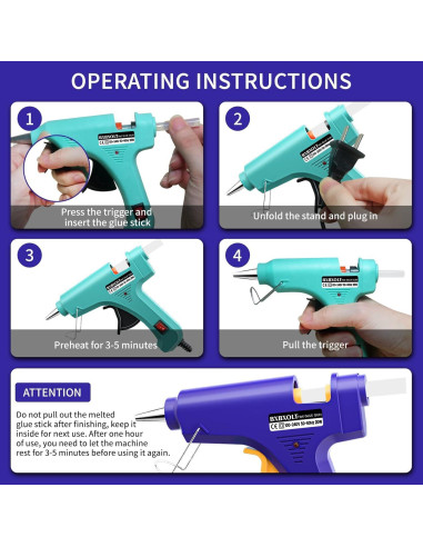 Juego de Mini Pistolas de Pegamento Caliente BXBXOLT 8 Piezas