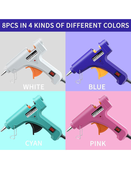 Juego de Mini Pistolas de Pegamento Caliente BXBXOLT 8 Piezas