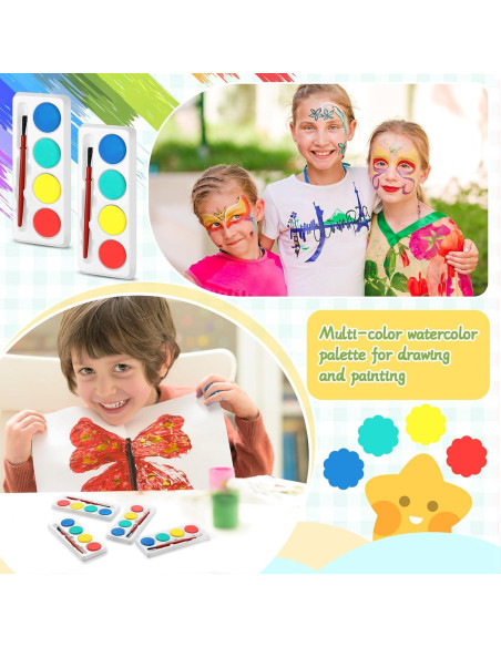 Set de Pintura Acuarela Mini Motipuns - 100 Unidades, 4 Colores