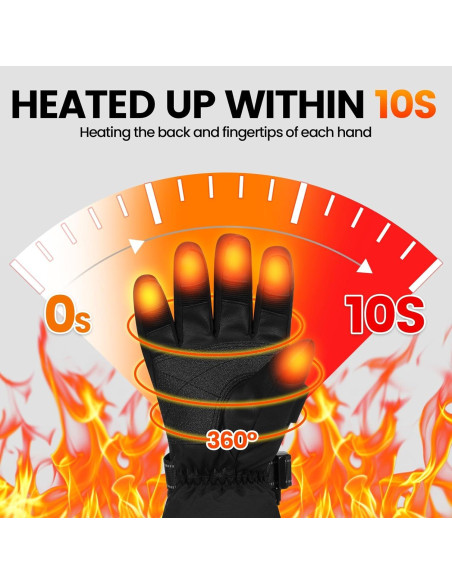 Guantes Calentados Aotomee N3KB-M Impermeables Táctiles