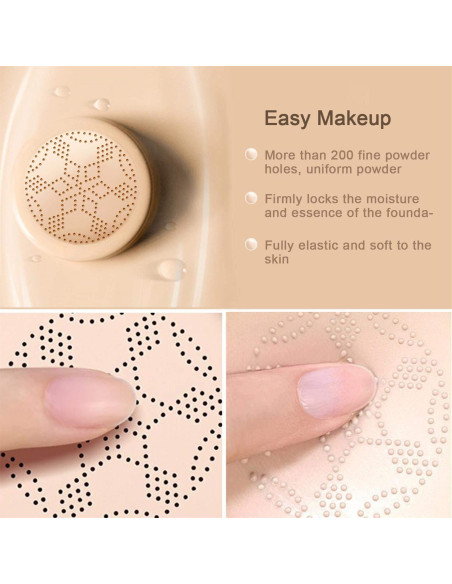 Base de Maquillaje CC Cream NUIBO Natural con 2 Esponjas