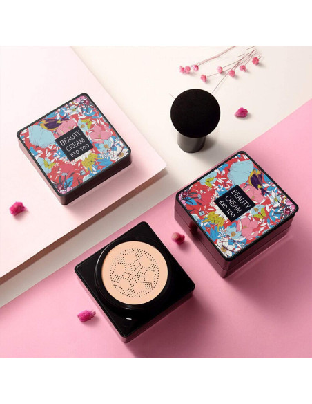 Base de Maquillaje CC Cream NUIBO Natural con 2 Esponjas