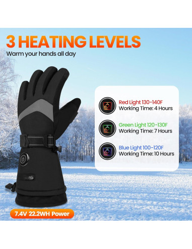 Guantes Calentados Aotomee N3KB-M Impermeables Táctiles