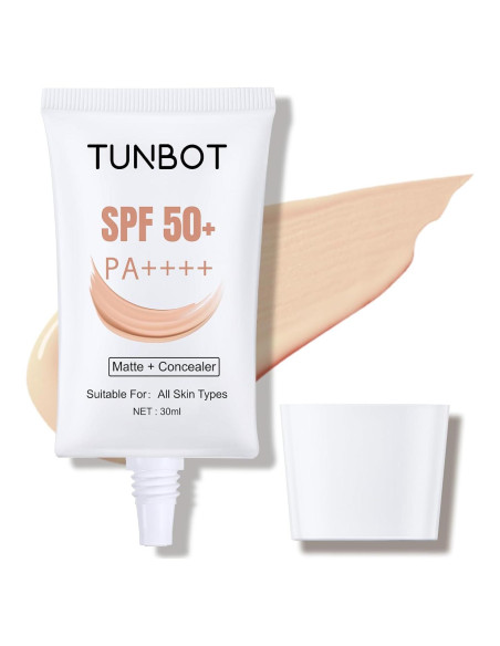 Base Correctora Tunbot SPF 50 30ml - Maquillaje Sin Fragancia