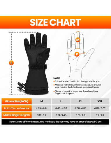 Guantes Calentados Aotomee N3KB-M Impermeables Táctiles